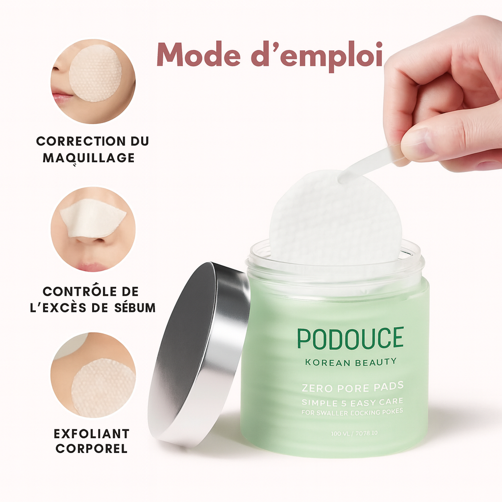 Pads exfoliants peau lisse – Zéro pores